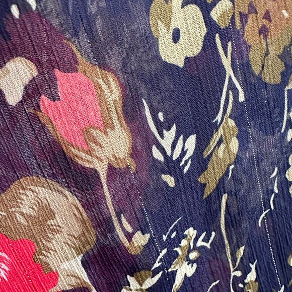 Umgee Floral Print Kimono Bathing Suit Coverup Boho Bell Sleeve Open Front M/L - Picture 4 of 11